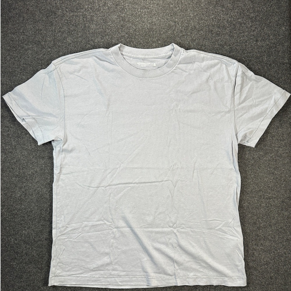 Abercrombie & Fitch Soft AF Essentials Relaxed T-Shirt Mens XL Light Blue Cotton